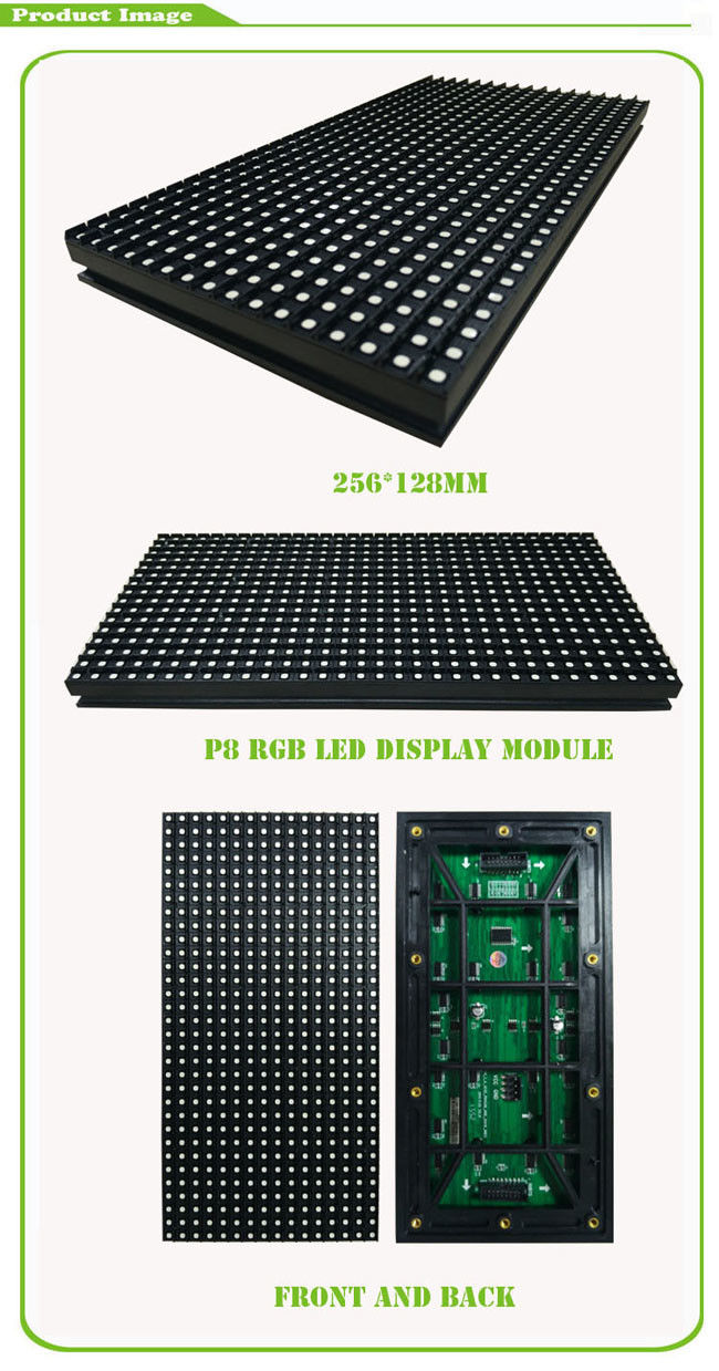 Hoge Helderheids RGB Geleide Module 256mm * 128mm P8 met 0,3 Kg Gewichts/Elk Stuk
