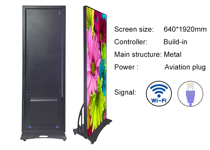 Winkelcentrum Digitaal Informatiebord Beweegbaar LED Poster Scherm Metalen Frame